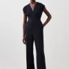 Petite Fluid Tailored Wide Leg Jumpsuit