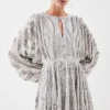 Petite Kimono Sleeve Embellished Mini Dress