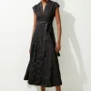 Petite Lace And Cotton Mix Woven Midi Dress