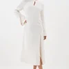 Petite Long Sleeve Column Maxi Dress