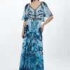 Petite Mirrored Floral Bead And Embroidered Woven Angel Maxi