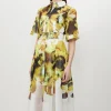 Petite Photographic Floral Organdie Midaxi Shirt Dress