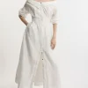 Petite Poplin Dropped Shoulder Woven Shirt Dress