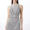 Petite Premium Beading And Embellished Mini Dress