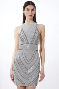 Petite Premium Beading And Embellished Mini Dress