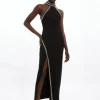 Petite Premium Embellished Ponte Jersey Midi Dress