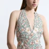 Petite Premium Embroidered Halter Maxi Dress