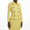 Petite Premium Italian Manteco Wool Military Midi Coat