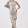 Petite Premium Jersey Metallic Midi Dress