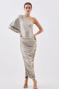 Petite Premium Jersey Metallic Midi Dress