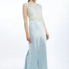 Petite Premium Satin And Guipure Lace Woven Maxi Dress