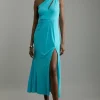 Petite Premium Viscose Jersey Bandeau Split Maxi Dress