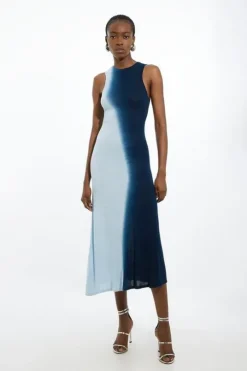 Petite Premium Viscose Knit Ombre Maxi Dress