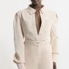 Petite Satin Back Crepe Woven Blouse
