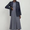 Petite Slinky Knit Pleated Midaxi Dress
