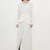 Petite Soft Tailored Belted Maxi Shirt Dress