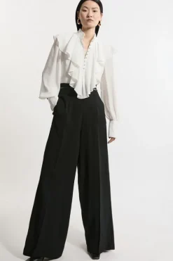 Petite Soft Tailored Wide Leg Dress Pants