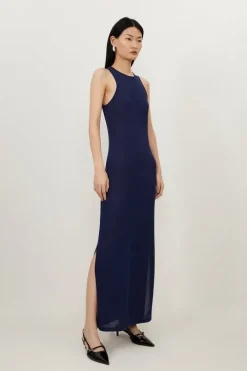 Petite Summer Knit Racer Maxi Dress