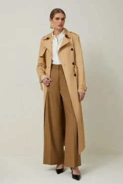Petite Tailored Classic Belted Trench Coat