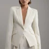 Petite Tailored Crepe Single Breasted Blazer Jacket