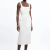 Petite Tailored Denim Grosgrain Maxi Skirt