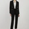 Petite Tailored High Waisted Slim Leg Pants