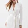 Petite Tailored Tuxedo Wrap Mini Dress