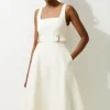 Petite Tailored Utility Detailed Strappy Midi Dress