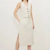 Petite Tencel Side Split Tailored Maxi Skirt