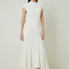 Petite Textured Jersey Dramatic Hem Maxi Dress