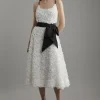 Petite Textured Rosette Bow Detail Prom Dress