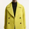 Petite Textured Wool Blend Pea Coat