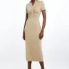Petite The Founder Soft Touch Jersey Ruched Detail Midi Dress