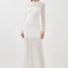 Petite Viscose Blend Full Circle Knit Maxi Dress
