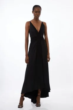 Petite Viscose Georgette Woven Maxi Dress
