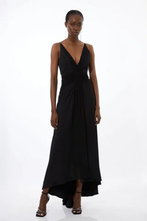 Petite Viscose Georgette Woven Maxi Dress