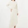 Petite Waterfall Hem Belted Ponte Jersey Maxi Dress