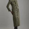Petite Wool Mix Check Boucle Tailored Maxi Dress