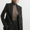 Pinstripe Tailored Single Breasted Jacket
