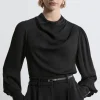 Pintuck Shoulder Detail Georgette Woven Blouse