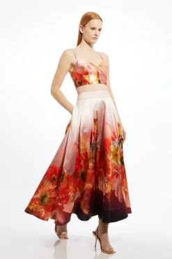 Placed Floral Print Woven Co-Ord Set