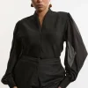 Plus Size Bandage Figure Form Zip Detail Chiffon Sleeve Knit Top