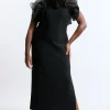 Plus Size Bandage Figure Form Tulle Frill Midaxi Dress