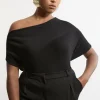 Plus Size Cashmere Blend Off The Shoulder Knit Top