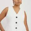 Plus Size Clean Tailored Grosgrain Tipped Vest