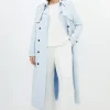 Plus Size Compact Stretch Tailored Belted Trench Coat