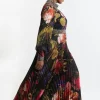 Plus Size Diamante Trim Floral Woven Maxi Dress
