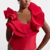 Plus Size Drama Frill Swimsuit