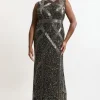 Plus Size Embellished And Beaded Woven Maxi Dress