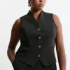 Plus Size Essential Tailored Button Through Vest